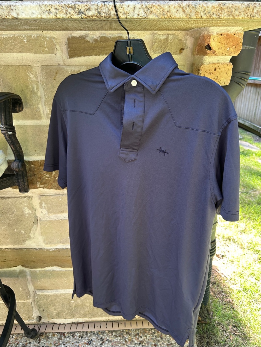 Texas Standard Modern Western Polo Shirt navy blue Austin Western Sz M